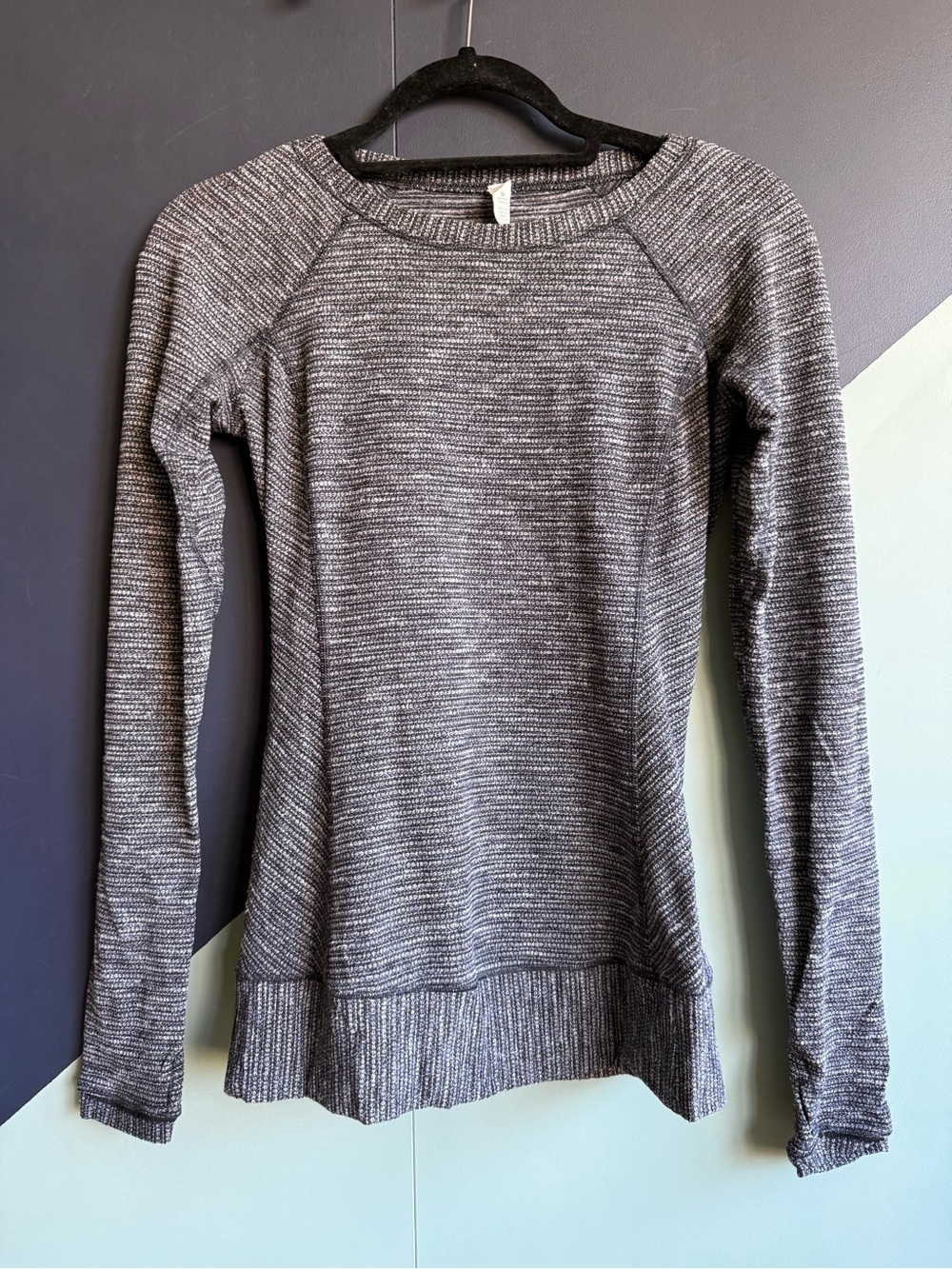 Lululemon Race Your Pace Long Sleeve, Coco Pique Black Rulu, Size 2, VGUC